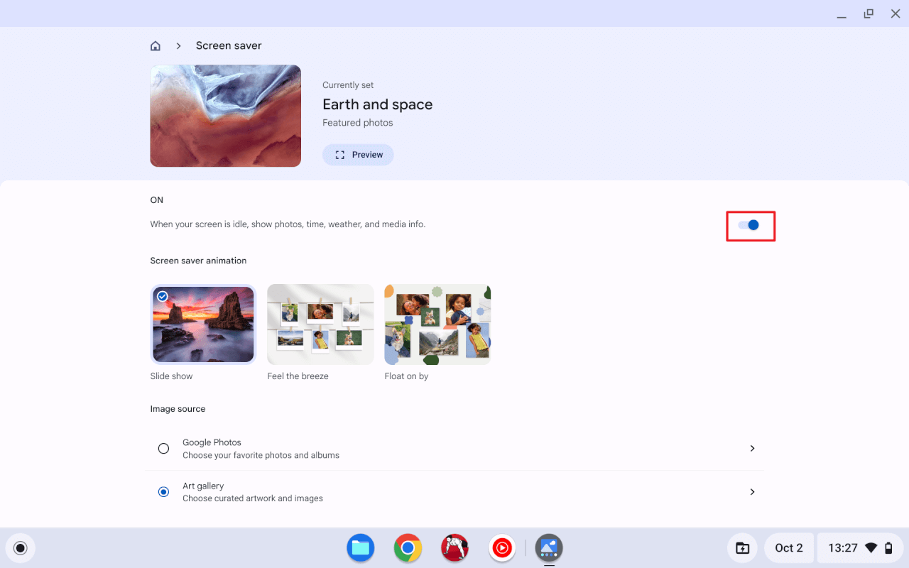 Screenshot 2023 10 02 13.27.41 - How to Set Screen Saver on Chromebook 11