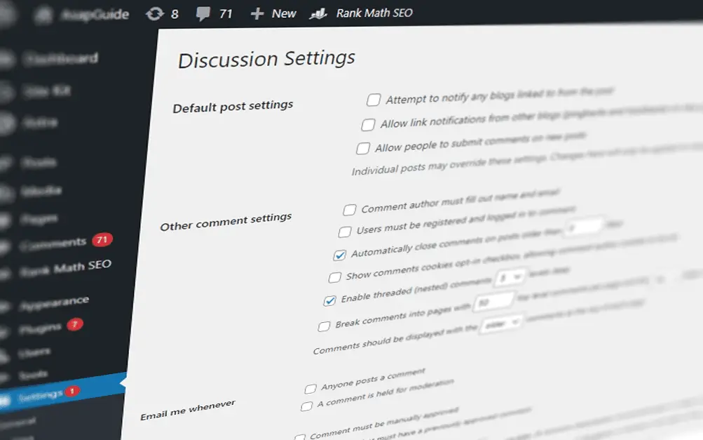 wordpress disable comments on existing posts