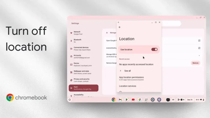 How to turn On or Off Location Service on a Chromebook